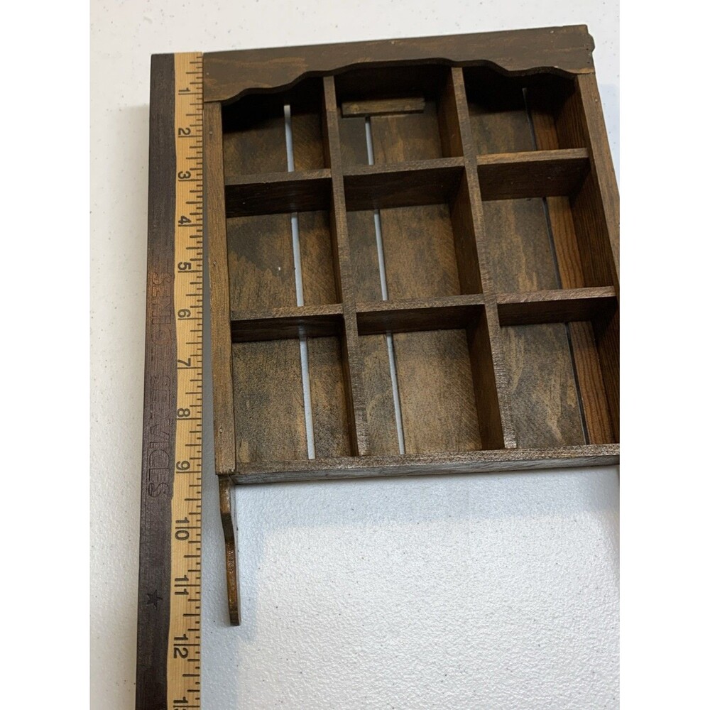 Vintage Country Wood Shadow Box Wall Shelf Curio Knick Knack Miniature Figurines - Picture 5 of 7